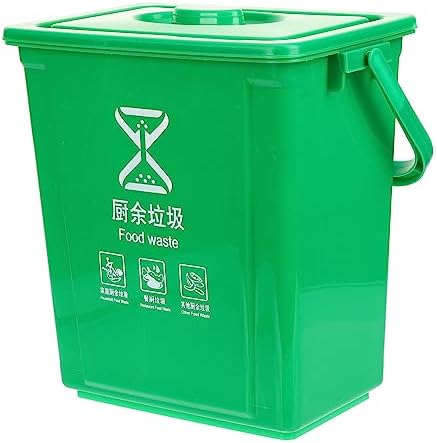 STOBAZA Garbage Sorting Bin Counter Trash Can Small Compost Bin Indoor Composter Compost Pail Kitchen Trash Can 13 Gallon Trash Can Plastic Green Compost Bins Outdoor Compost Kitchen Bin