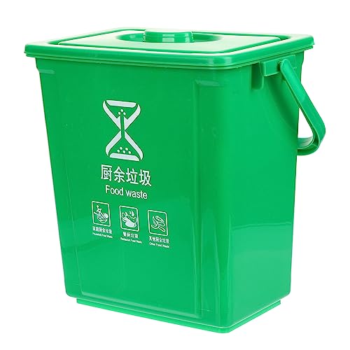 Caneca de basura cuadrada verde de plástico 13 galones