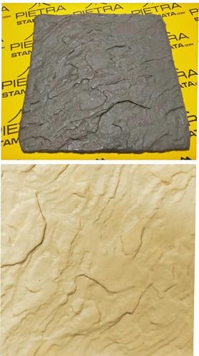 Molde de yeso impreso imitación piedra roca pared impreso textura mat concrete, 'Rock Mat 6' de cm. 33x33 aprox.