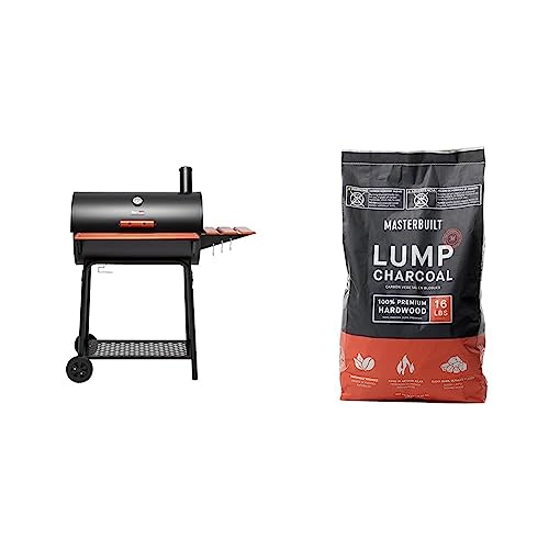 Image of Royal Gourmet 30 Barrel Charcoal Grill Bundle with 16 lbs Masterbuilt Lump Charcoal