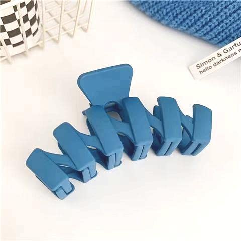 7PCS Blue Hair Claw Clips, Lightweight Big Strong Hold Nonslip Matte Claw for Thick Hair & Thin Hair & Curly Hair, 90's Vintage Jaw Clips for Women & Girls, - Image 6