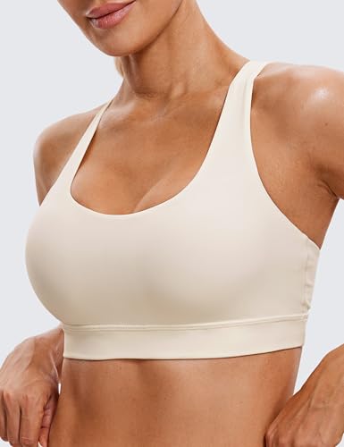 Image of CRZ YOGA Naked Feeling Strappy Sports Bras | Medium Support, Removable Pads, Yoga, Sleek, Scoop Neck, for Women
