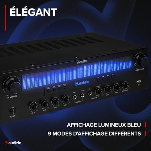 Audizio AV560EQ - Amplificateur Home Cinema 5.1 390 W avec Bluetooth, USB, FM, Karaoké & Entrées Numériques – Image 6
