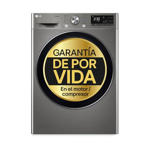 LG RH90V9PV2N Secadora de Ropa, 9Kg, Bomba de Calor Dual Invert, Carga Frontal, Clasificación C, Sensor de Secado, Serie 900, Inox Antihuellas