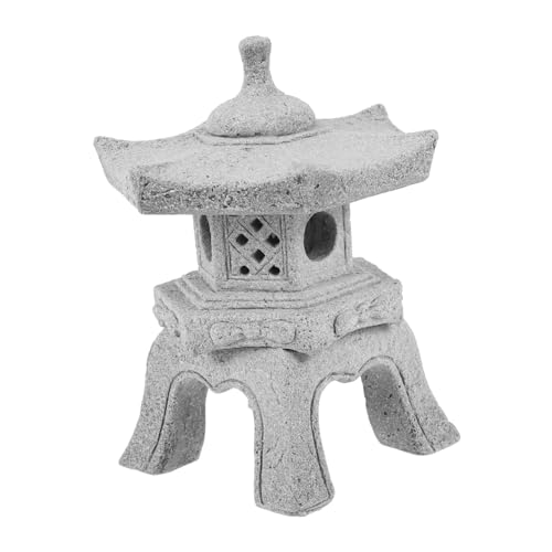 NIYANGLE Miniature Japanese Stone Lantern Pagoda for Zen Garden Decor Outdoor Patio Ornament Asian Style Micro Landscape Sculpture Tranquil Meditation Accessory