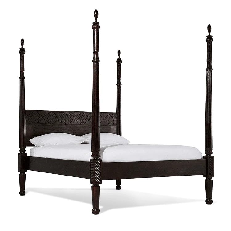 Image of Sheesham Solid Wood Queen Size Maharaja Poster Bed for Home| Beautiful Bedroom (Queen, Maharaja)