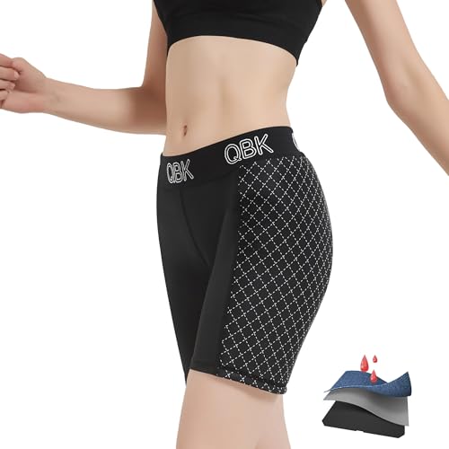 QBK Girls and Women Period Protection Softball Sliding Shorts| Youth Adult Elite Padded Compression Underwear Sliding Shorts Protective Supportor Pro Softball (Black, M)