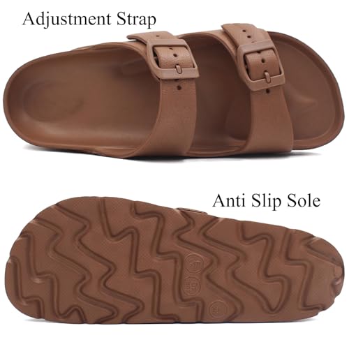 Image of L LOUBIT Women's Platform Sandals with Arch Support Pillow Soft Adjustable Buckle Slides Lightweight Non-Slip Summer Beach Shoes
