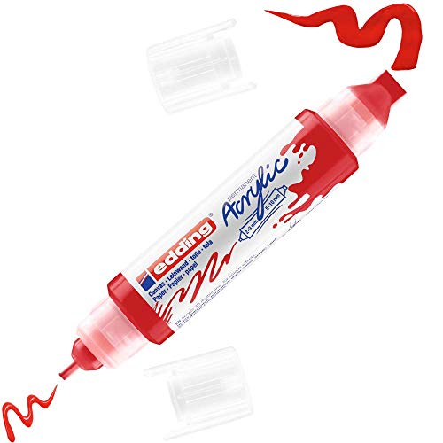 edding 5400 Pennarello Acrilico 3D Double Liner, Rosso Traffico-1 Tubetto di...