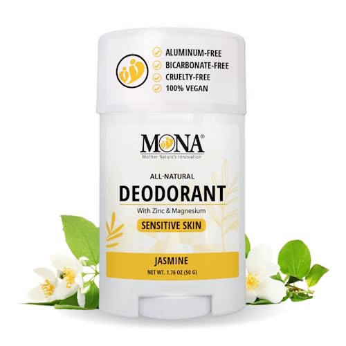 Image of MONA BRANDS All Natural Deodorant For Women & Men | For Sensitive Skin | No Aluminum or Baking Soda | (JASMINE 1.76 Oz)