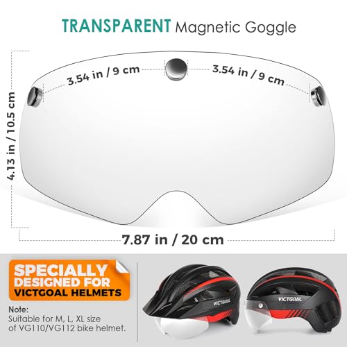 Victgoal Bike Helmet Goggles Visor Strong Magnetic Eye Shield (Crystal) - Image 4