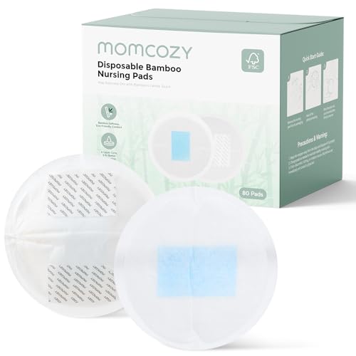 Momcozy Bamboo Disposable Nursing Pads, Advanced Blue Core for Ul...