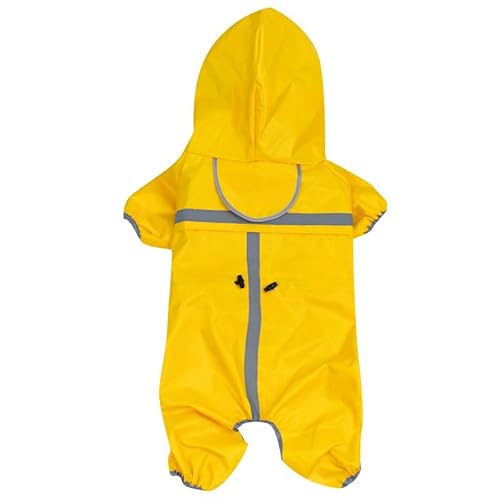 SQYUHENG 犬用レインコート 防水透湿PU 反射テープ付き 大型犬用 フルカバー設計 L/XL/2XL/3XL イエロー/レッド (イエロー,2XL)