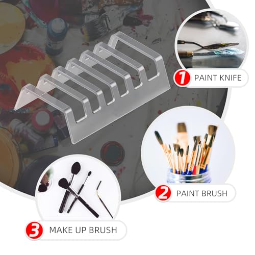 Image of Clean Acrylic Paint Brush and Makeup Brush Drying Stand Holder for Vanity or Artist Studio Use (2pack)