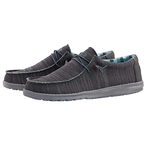 Image of HEYDUDE Men's Wally Sox Charcoal Size 6 | Men's Shoes | Men's Lace Up Loafers | Comfortable & Light-Weight