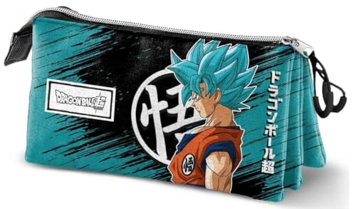 Dragon Ball Saiyajin Blue-Triple Pencil Case, Turquoise
