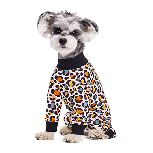 Image of Dog Surgery Recovery Suit for Small Dogs, 4-Legged Dog Onesie After Surgery with Back Snaps, Breathable Cotton Spay and Neuter Bodysuit for Female and Male Dogs