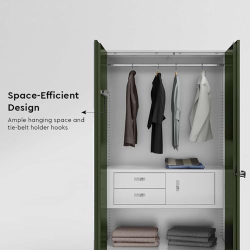 Image of Interio by Godrej Auraline Men Premium Steel Almirah, Matte Tree Mist
