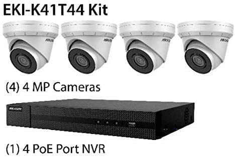 Hikvision Eki-K41T44 4-Channel 4K Nvr Value Express Kit With (4) 4Mp Outdoor Network Turret Camera, (2.8 Mm Fixed Lens), Rj45 Connections (Renewed) #TOP1