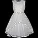 Sunny Fashion KZ64 Flower Girls Dress Off White Belted Wedding Party Bridesmaid Size 7