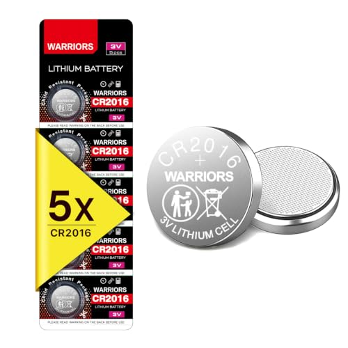 Warriors 5X Pila CR2016 3V Litio Botón