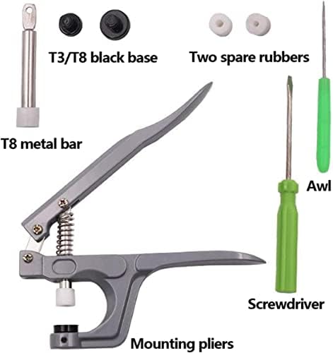 T5 Snap Buttons and Snap Plier Kit, (15 Colors x 10 Sets) Plastic Snap Set Clothing Snap Fasteners Tool Resin Press Stud Cloth Tool Kit Round DIY No-Sew Button for Sewing Fabric Clothing Crafting