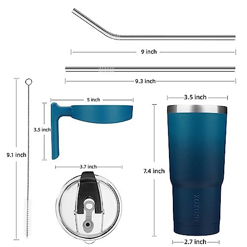 Image of BJPKPK 20 oz Tumbler with Handle & Straw, Insulated Stainless Steel Mug