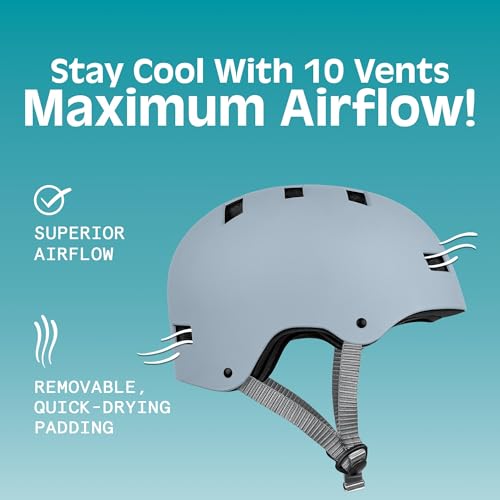 Image of Retrospec Dakota Adult & Youth Bike Helmet - Multi-Sport Protection with ABS Shell, EPS Foam, 10 Vents & Removable Washable Padding for BMX, Skating, and Scooter