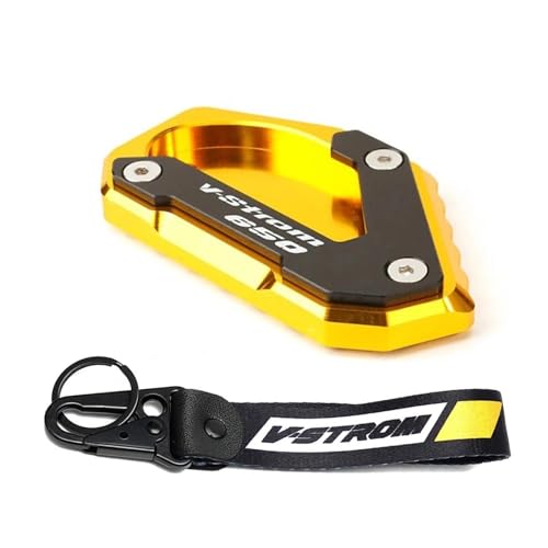 Agrandisseur de béquille latérale moto Suzuki Vstrom 650 XT 2012-2022 et porte-clés or