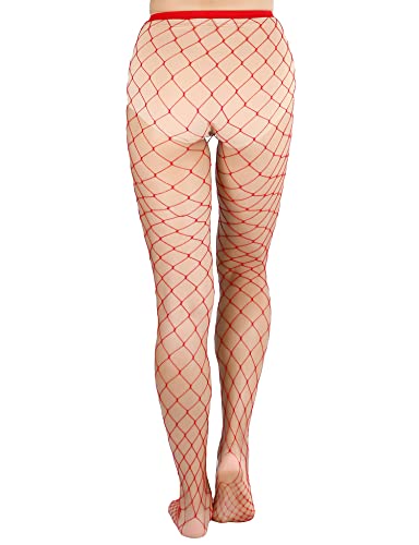 Image of Lastclream High Waisted Fishnet Tights for Women Sexy Fishnets Stockings Full Footed Fishnet Sheer Pantyhose Plus Size