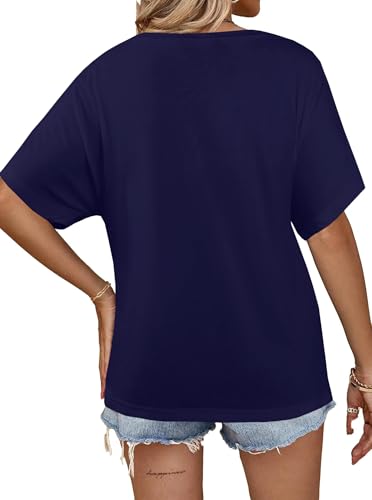 Image of Hilinker Womens Sexy Off The Shoulder Tops Short Batwing Sleeve T Shirt Oversized Casual Tee