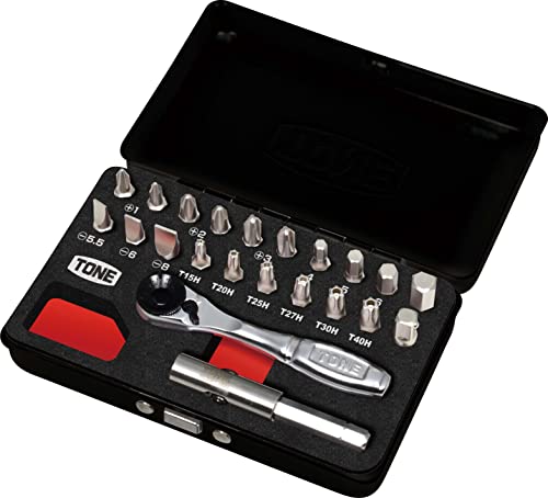 トネ(TONE) ビットラチェットセット BRS20MBK ビット差込&6.35mm(1/4) ブラック 内容22点