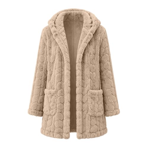 Cethrio Sherpa Checkered Jacket Long Fleece Jacket Women Zip Oversized Fleece Coats Winter Fuzzy Outerwear Fall 2026 Fashion Chaquetas De Invierno Para Mujer Capsule Wardrobe Essentials - image 7