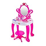 2-in-1 Vanity for Little Girls | Toddler Vanity Set with Mirror and Stool | Toddler Makeup Vanity |...