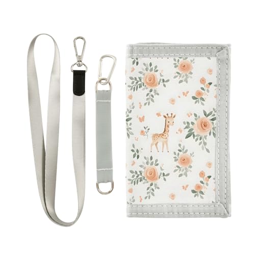 ALAZA Kids Wallets for Boys Girls Toddler Trifold Wallet Children Small Flower Giraff with Zipper Coin Pocket - Main Image