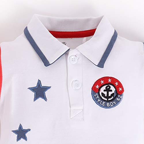 Image of BABY GO Baby Boys & Baby Girls Cotton Romper | Half Sleeve Polo Collar Jumpsuit | Newborn Infant Summer Outfit with Button Closure | Soft Breathable Playsuit | Stylish Print One Piece Dress