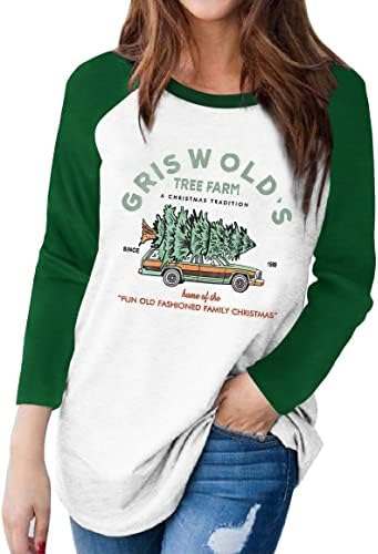 Anbech Womens Christmas Coffee Graphic Tshirt Merry Christmas Long Sleeve Vacation Tops