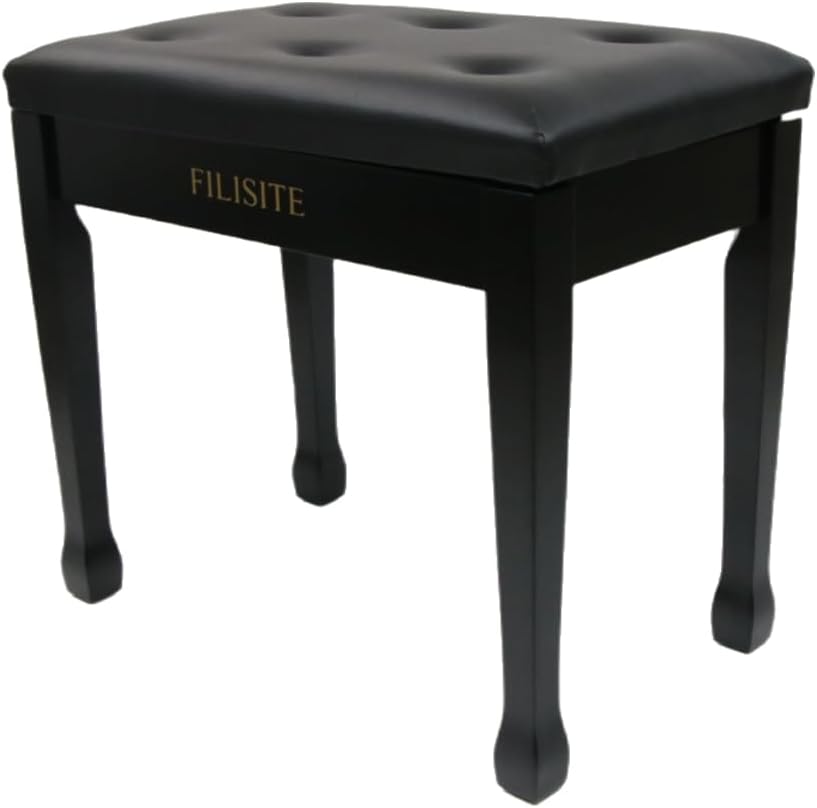 Piano Bench with Waterproof Padded Cushion, Makeup Stools for Vanity, Bench for Living Room/Bedroom XJ580-2(Black)