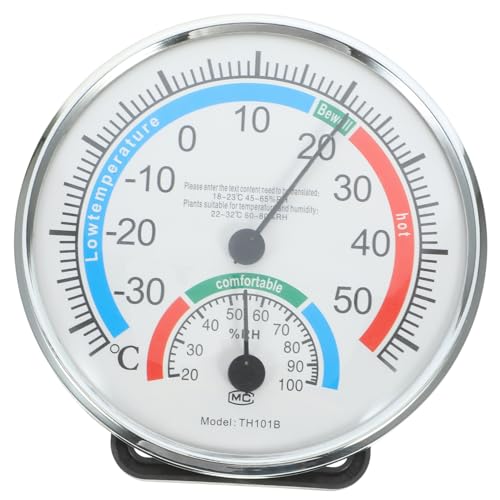 BinZyronic 庭用 温度計 湿度計 2-in-1 屋内 屋外 ? 明るい表示で見やすく 吊り下げ可能 壁掛け対応