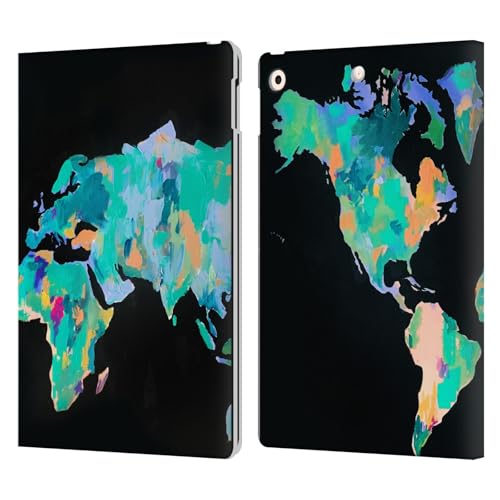 Protection iPad 10.2 anti-rayure étui cuir Head Case Designs carte du monde