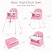 5 in 1 Foldable Baby High Chair,Convertible Highchair for Babies and Toddlers-Portable Infant Booster Seat,Carry Small Box,Dining Chair,Toddler High Chair with 5-Point Harness,Removable Tray-Pink