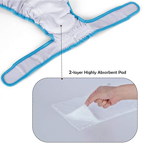 Luxja Reusable Female Dog Diapers (Pack Of 4), Washable Wraps For Female Dog (X-Large, Sky Blue+Purple+Green+Rose Red) #TOP3