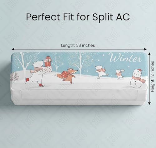 Image of Split AC Cover 1 ton, 1.5 ton to 2 Ton |Designer Digital Print Indoor AC Dust Cover | Stretchable Lycra Fabric | 38x12x9 Inch | Washable Polyester AC Indoor Unit Cover | Dust Dirt Resistant