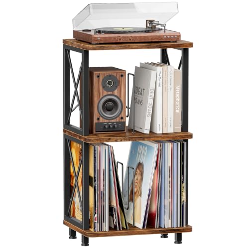 Portin Record Player Stand with Vinyl Storage 3-Tier Turntable Stand Shelf - image 1