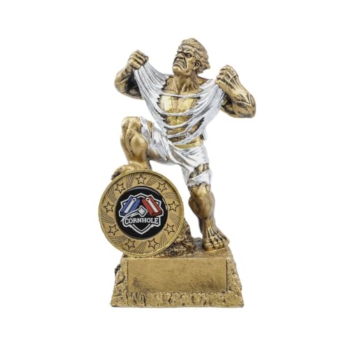 Decade Awards Large Monster Cornhole Trophy - 9.5 Inch Tall | Lawn Game Victory Beast Award – Engraved Plate on Request