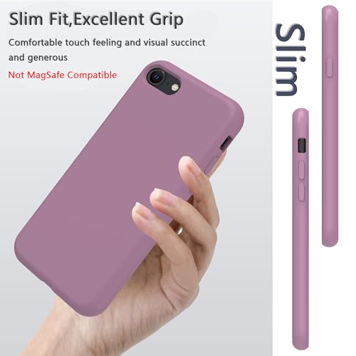 Image of iPhone SE /8 /7 Case Silicone,Soft Microfiber Lining(Black Currant)