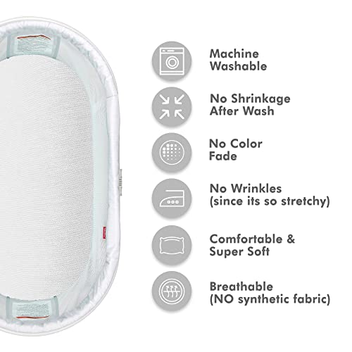 Jersey Knit Bassinet Sheet Set, Suitable For Cradles And Moses Baskets, Fitted Stretch, Fits Most Mattresses And Pads, Soft Material, For Boys And Girls, 30" X 16" X 2", White, 2 Pack #TOP1