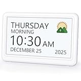 Digital Clock with Date and Week for Seniors, Alzheimer's Dementia Clock with 20 Alarms and 6 Medicine Reminders, 12 Display Modes Large Font Digital Calendar Alarm Clock for Vision Impaired(7 Inch)