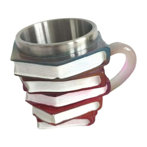 NonMiFyR Tazza Dipinto, Serie di Libri, Tazza da caffè, Rivestimento in Acciaio Inossidabile, Romanzo, Tazza da Lettura Dipinto per Donne, Rosa