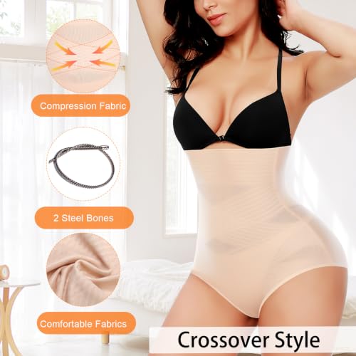 Image of Werena Tummy Control Shapewear Panties for Women High Waisted Body Shaper Slimming Shapewear Underwear Girdle Panty